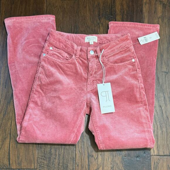 Pilcro NWT Women's The YAYA Mid-Rise Corduroy Crop Flare Jeans Size 25 $148 - Picture 4 of 13